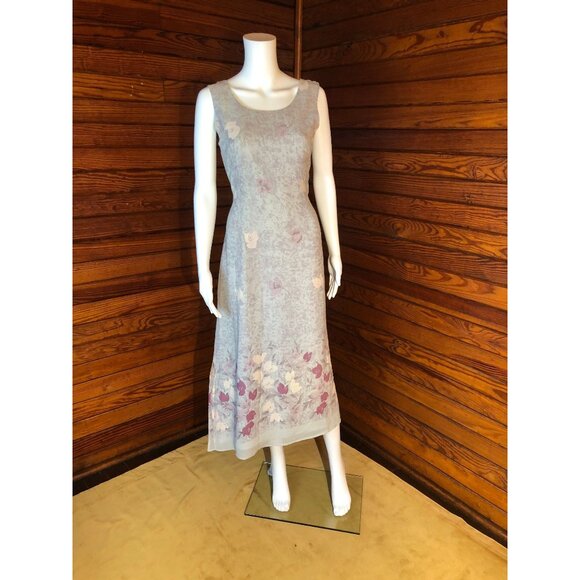 Silk Dress, Silk Maxi Dress, Hawaiian Dress, Silk Slip, Silk Chiffon, Silk Slip - Picture 2 of 9